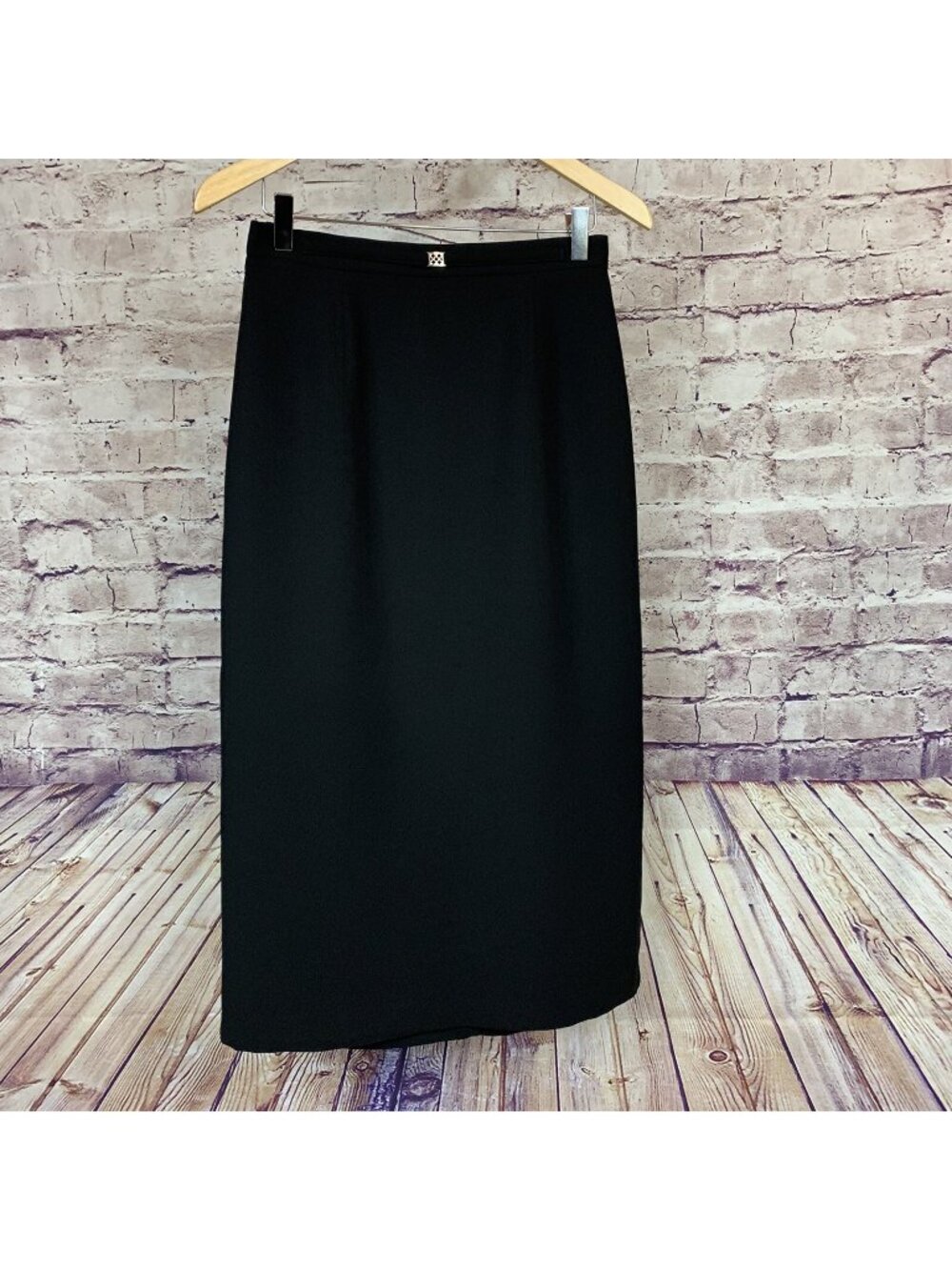 JM Collection Black Straight Maxi Skirt